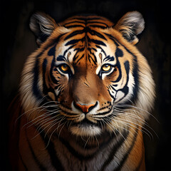 Fototapeta premium portrait of a tiger ai generative
