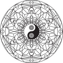 Fototapeta premium Mandala / Ying Yang / Yoga / Lotus