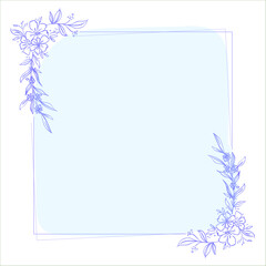 Vector hand drawn flat design hearts border and frame