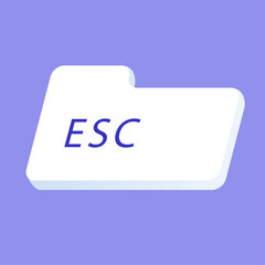 Vector esc button on white background