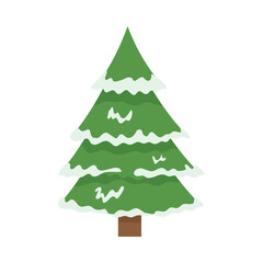 christmas tree with snow illustration