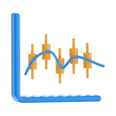 plot chart 3d. High quality render. Data analysis 3d render set. Transparent background