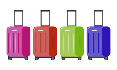Vector realistic isolated travel baggage icon set