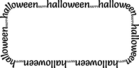 round rectangular happy halloween text frame with center copy space