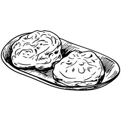 Christmas food and drink outline