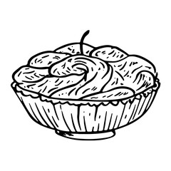 Christmas food and drink outline