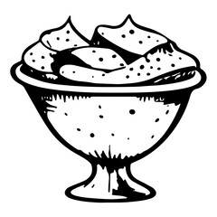 Christmas food and drink outline