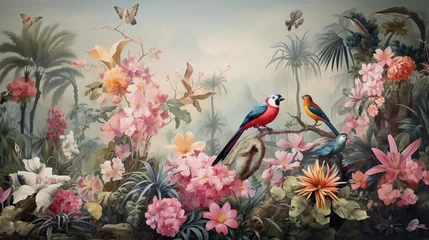 Meubelstickers bird on a branch © faiz
