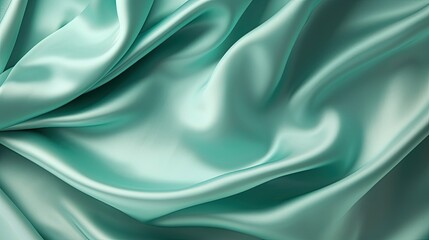Obraz premium Luxurious Teal Silk Satin with Light Green and Blue Accents 