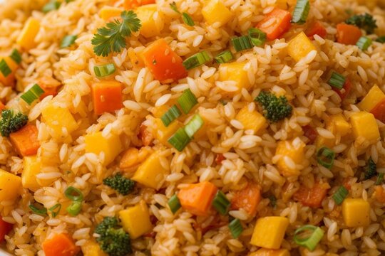 Fried rice with vegetables and egg