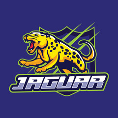 Jaguar animal logo design template. Esport jaguar logo vector illustration