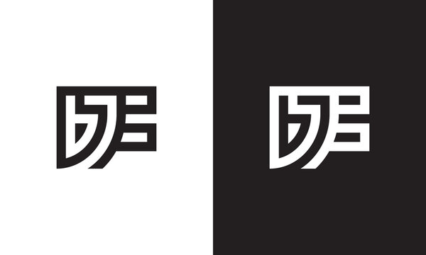 BJF logo , monogram unique logo, black and white logo, premium elegant logo, letter BJF Vector	
