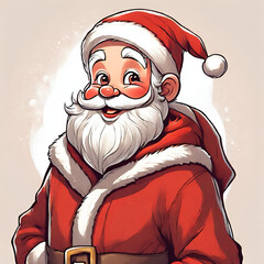 cute santa claus in art style