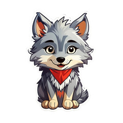 sticker wolf 1, generative ai