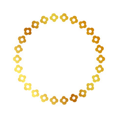 frame gold golden flower circle, simple vector isolated on white