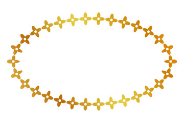 frame gold golden flower oval, simple vector isolated on white
