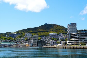 Obraz premium View of Nagasaki City harbour, Nagasaki, Japan