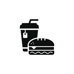 Sandwich and drink icon. Fast food icon isolated on white background