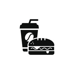 Sandwich and drink icon. Fast food icon isolated on white background