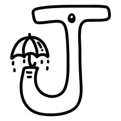 Uppercase J cartoon font design