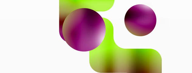 Gradient Geometry. Minimalist Fusion of Lines and Circles, Crafting Serene, Captivating Abstract Background