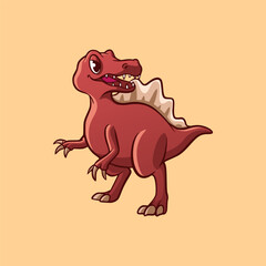 Isolated Dinosaurs Spinosaurs Clipart Cute for Sticker Decoration