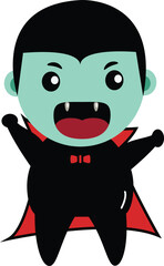 funny cartoon zombie or dracula with thumb up suitable for halloween asset