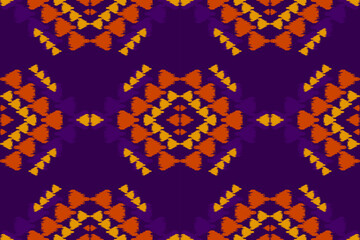 Ethnic ikat seamless pattern in tribal. Aztec geometric ethnic ornament print. Ikat pattern style. Design for background, wallpaper, illustration, fabric, clothing, carpet, textile, batik, embroidery.
