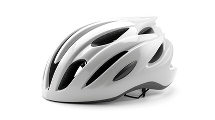 Fototapeta premium a white bicycle helmet isolated on white background. safety helmet. Generative Ai