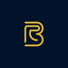 initial BR design logo  - obrazy, fototapety, plakaty