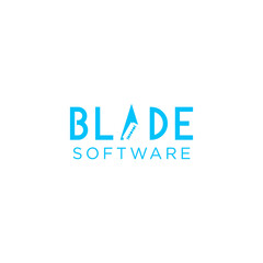 wordmark of blade design logo