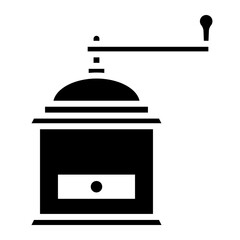 Illustration of  Traditional Coffee Grinder design Glyph Icon
