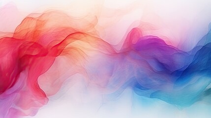  an abstract painting of a colorful smoke trail on a white background.  generative ai - obrazy, fototapety, plakaty