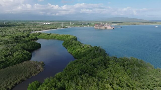 Karadeniz Powership Irem Sultan in the port of Azua, floating power plant