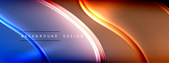 Vector abstract background - liquid transparent bubble shapes on fluid gradient with shadows and light effects
