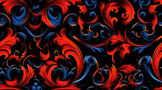 seamless repeatable pattern of baroque pattern that can be repeated to create an endless pattern. generative AI
