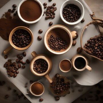 A coffee cupping session with various coffee beans and tasting notes1