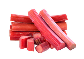 Rhubarb stalks on transparent png