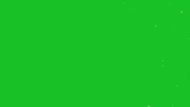 Shining Glitter particles on green screen background motion graphic effects. 