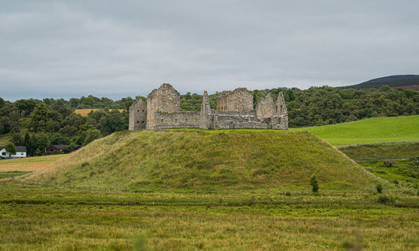 Majestic Ruins in Highland  Ruthven Barracks on a Cloudy Day