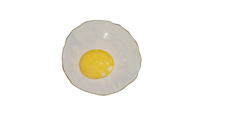 3d render cracked raw egg for nutritious or breakfast