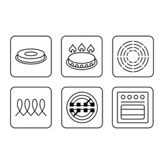 Cookware symbols induction icon ceramic gas and electric cooking hob - 655542325