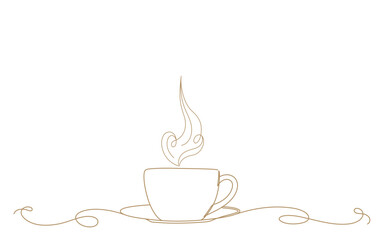 cup of coffee outline doodle vector