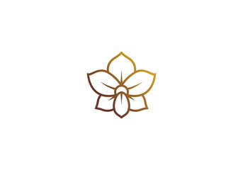 Logo line Orchid elegant gold color, Minimalist, Modern, Logo Line, editable color © ahmadfaiz