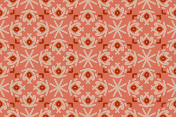 oriental pattern. orange and blue background with Arabic ornaments. Patterns, background and wallpaper for your design. Textile ornament. Vector illustration.