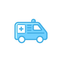 ambulance icon in blue color