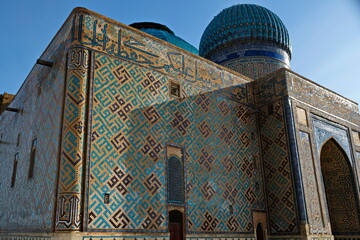 Turkestan, Kazakhstan - 10.15.2019 : Mausoleum of Khoja Ahmed Yasawi. Historical complex, UNESCO heritage.