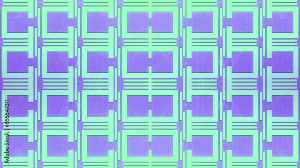 Aufkleber Symmetrical background from loop animation of colorful pattern. 3d rendering 4K