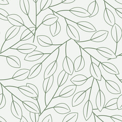 Tropical floral line art seamless pattern. Suitable for backgrounds, wallpapers, fabrics, textiles, wrapping papers, printed materials, and many more.