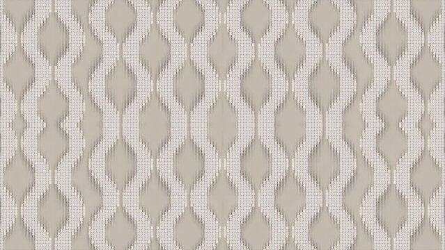 Digital loop animation of a symmetrical white geometric pattern. 3d rendering 4K
